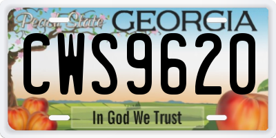 GA license plate CWS9620