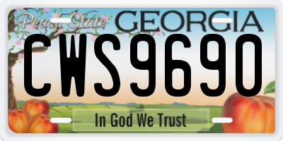 GA license plate CWS9690