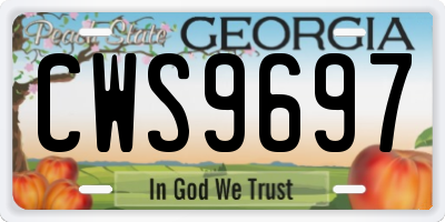 GA license plate CWS9697