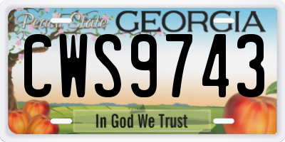 GA license plate CWS9743