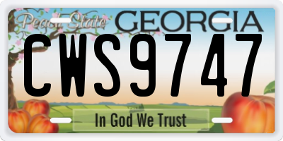 GA license plate CWS9747