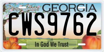 GA license plate CWS9762