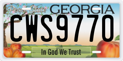 GA license plate CWS9770