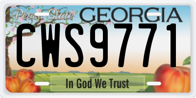 GA license plate CWS9771