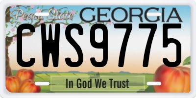 GA license plate CWS9775