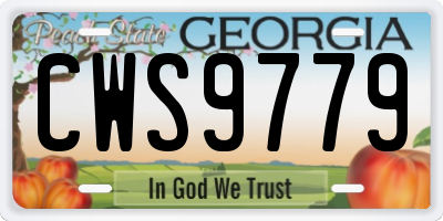 GA license plate CWS9779