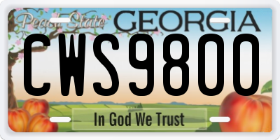 GA license plate CWS9800