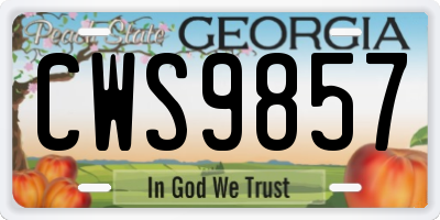 GA license plate CWS9857