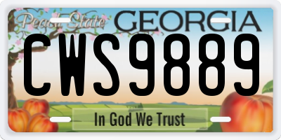 GA license plate CWS9889