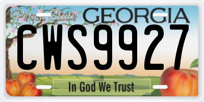 GA license plate CWS9927
