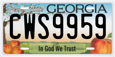 GA license plate CWS9959