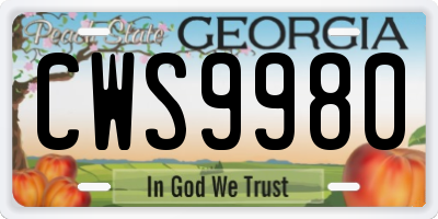GA license plate CWS9980