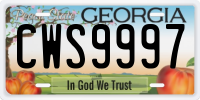GA license plate CWS9997