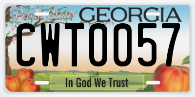 GA license plate CWT0057