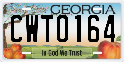 GA license plate CWT0164
