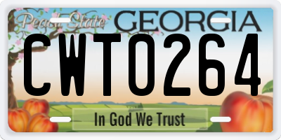 GA license plate CWT0264
