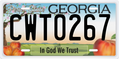 GA license plate CWT0267