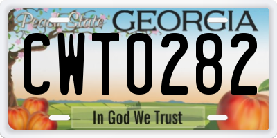 GA license plate CWT0282