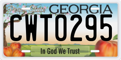 GA license plate CWT0295