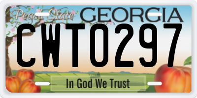 GA license plate CWT0297