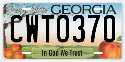 GA license plate CWT0370