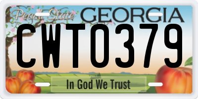 GA license plate CWT0379