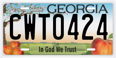 GA license plate CWT0424