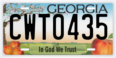 GA license plate CWT0435