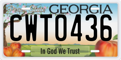 GA license plate CWT0436