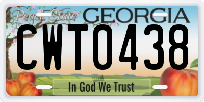 GA license plate CWT0438