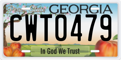 GA license plate CWT0479