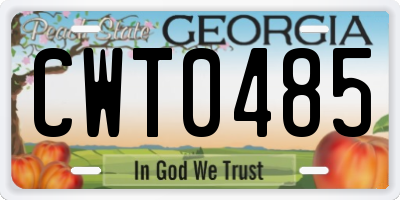 GA license plate CWT0485