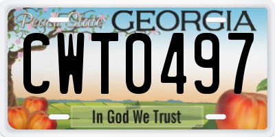 GA license plate CWT0497