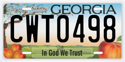 GA license plate CWT0498