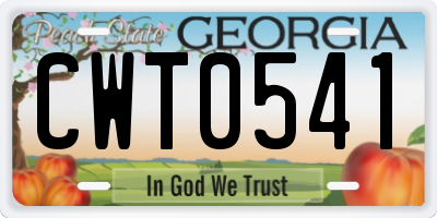 GA license plate CWT0541