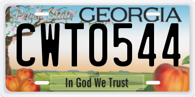 GA license plate CWT0544