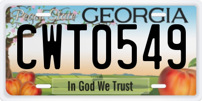 GA license plate CWT0549