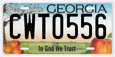 GA license plate CWT0556