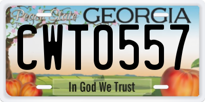 GA license plate CWT0557