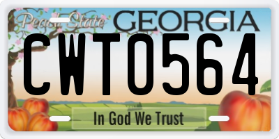 GA license plate CWT0564