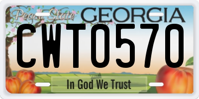 GA license plate CWT0570
