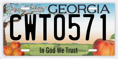 GA license plate CWT0571