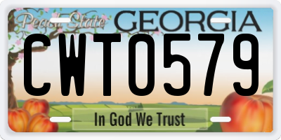 GA license plate CWT0579