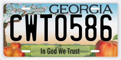 GA license plate CWT0586