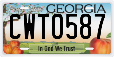 GA license plate CWT0587