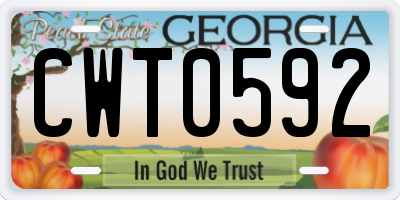 GA license plate CWT0592