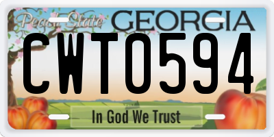 GA license plate CWT0594