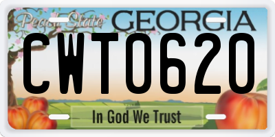 GA license plate CWT0620