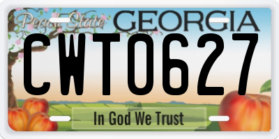 GA license plate CWT0627
