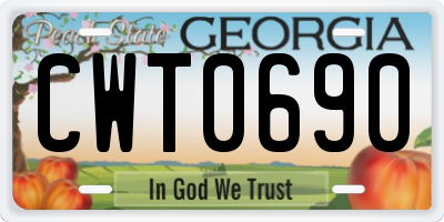 GA license plate CWT0690